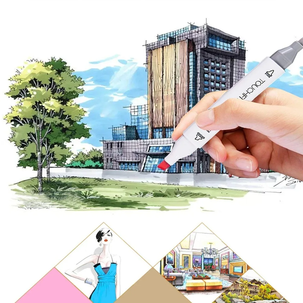 Маркеры touchnew Pen набор выбрать цвет анимация Эскиз Маркер двойная голова рисунок