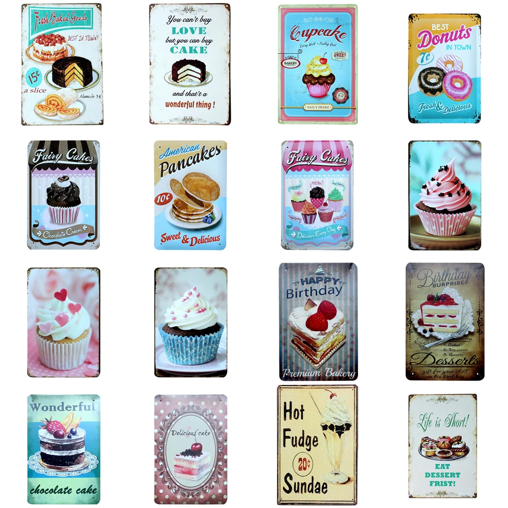 Metal Tin Signs Vintage Cake Dessert Retro Home Kitchen Decoration Plaque Poster Bar Pub Bakery Wall Decor Plate Plus Styles
Metal Tin Signs Vintage Cake Dessert Retro Home Kitchen Decoration Plaque Poster Bar Pub Bakery Wall Decor Plate Plus Styles