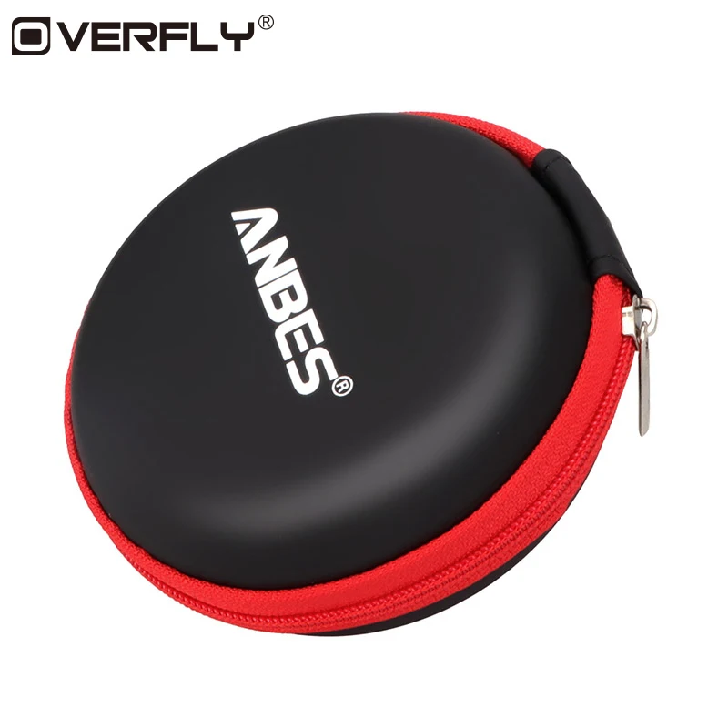 Overfly мини молния Жесткий Чехол для наушников PU кожаный наушник сумка хранения