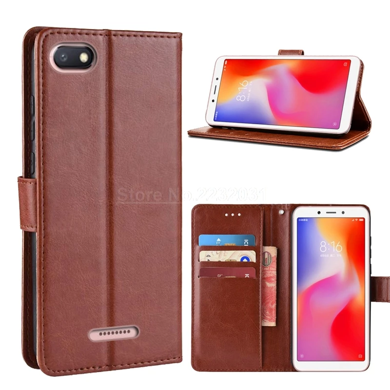 Чехол Кошелек для Xiaomi Redmi 6A 7A 8A 9A 6 Pro кожаный флип чехол 7 8 9 с магнитной застежкой