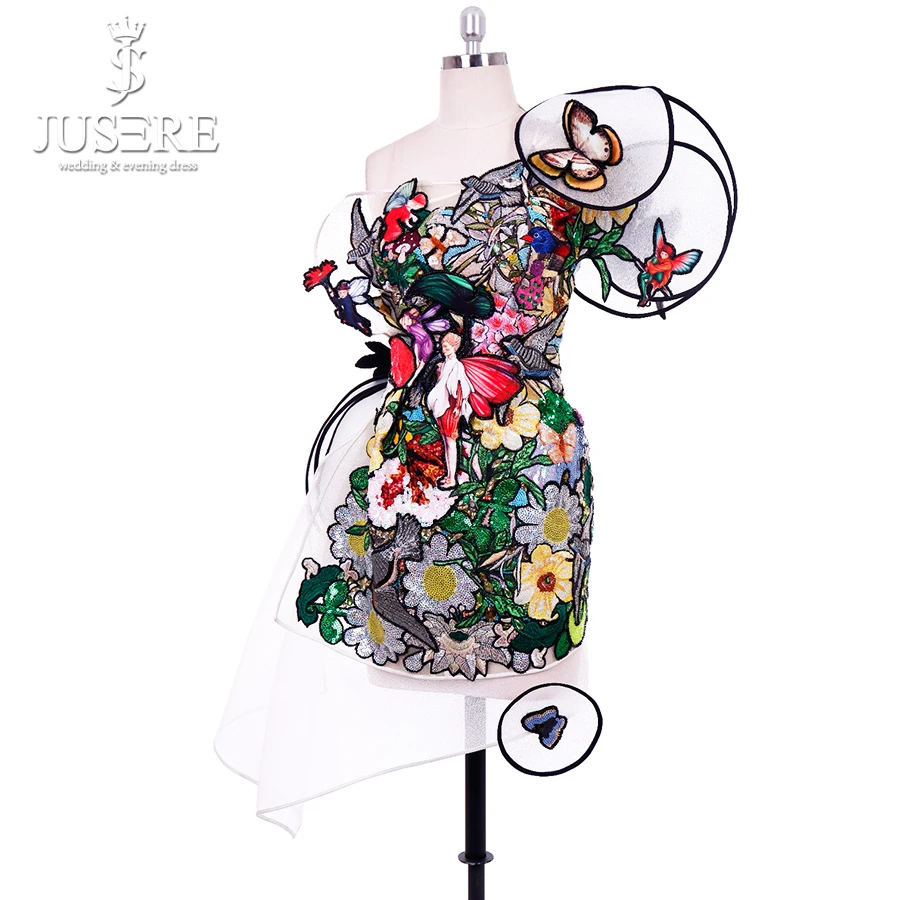 Jusere Unique Creative Butterfly Emboridery Attractive Short Party Dresses Design One Shoulder Sexy Prom Dress Real Photos
Jusere Unique Creative Butterfly Emboridery Attractive Short Party Dresses Design One Shoulder Sexy Prom Dress Real Photos