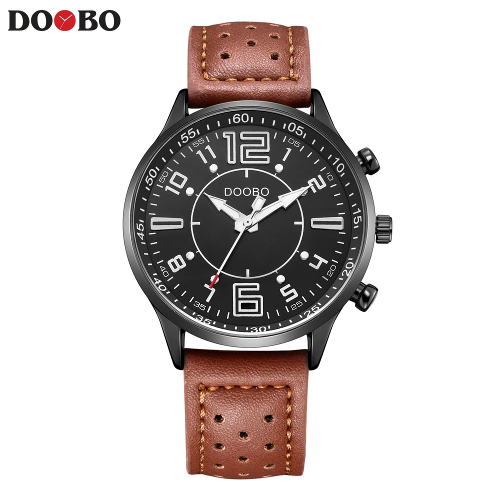 relogio masculino DOOBO Watch Men Military Quartz Watch Mens Watches Top Brand Luxury Leather Sports Wristwatch Date Clock