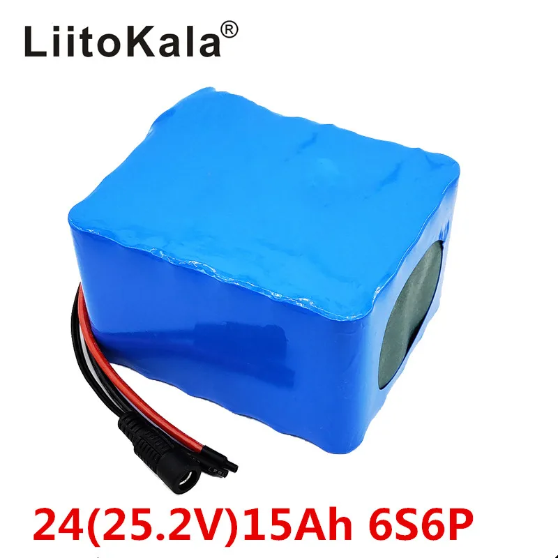 Комплект литиевых батарей LiitoKala 6S6P 24 В 15 Ач 25 2 в батареи для электрического мотора