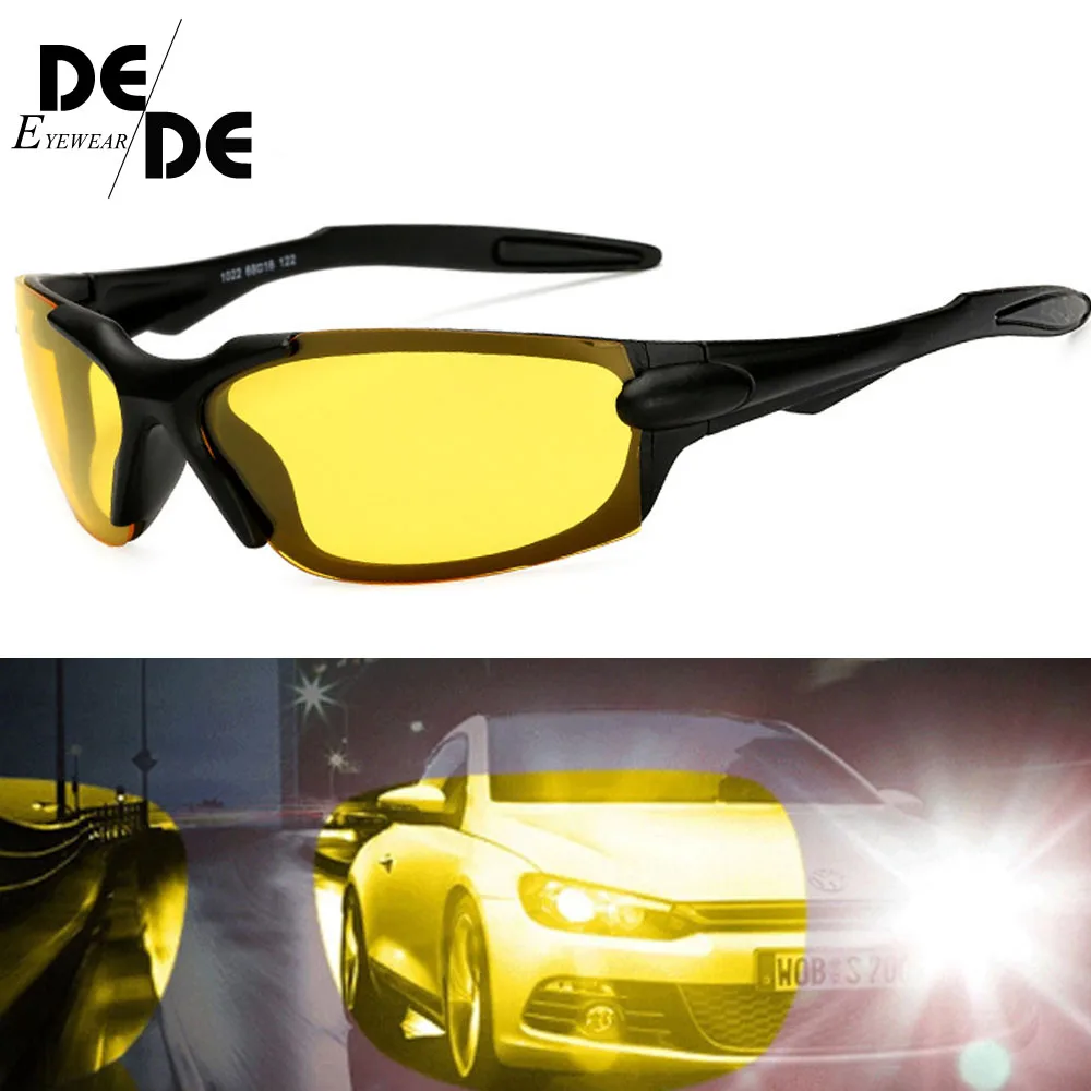 

2019 Night Vision Glasses for Driving Goggles Anti-glare Yellow Lens Car Drivers Sun glasses for Men Women Eyeglasses 130