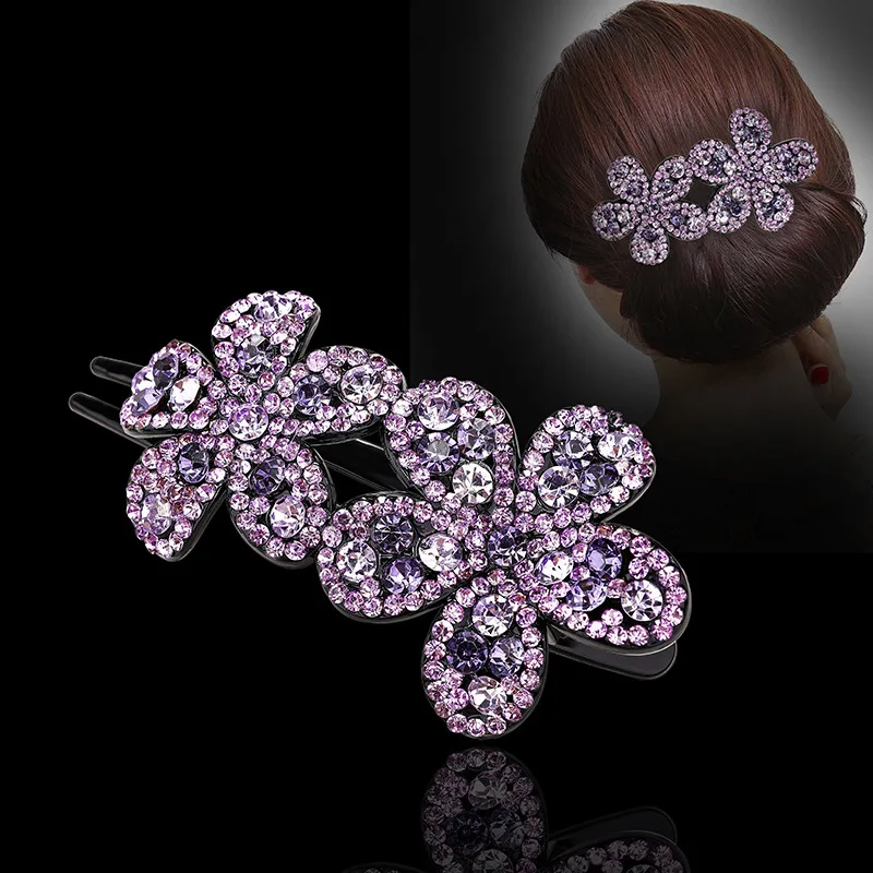 

AWAYTR Female Large Rhinestone Flower Hair Claw Duckbill Clip Headdress Hairpin Plate Hair Grab Fashion Hair Accessories