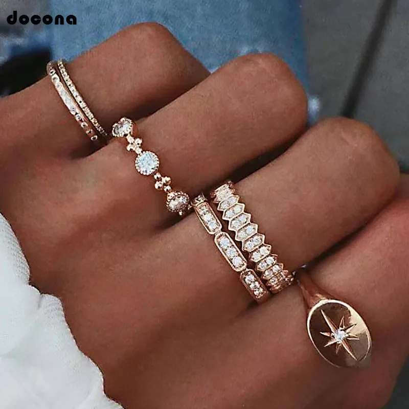 Doocna New Fashion High Quality 5pcs/sets Finger Rings Gold Color Shiny Crystal Stone Geometric Rings For Women Men Jewelry 6834
Doocna New Fashion High Quality 5pcs/sets Finger Rings Gold Color Shiny Crystal Stone Geometric Rings For Women Men Jewelry 6834