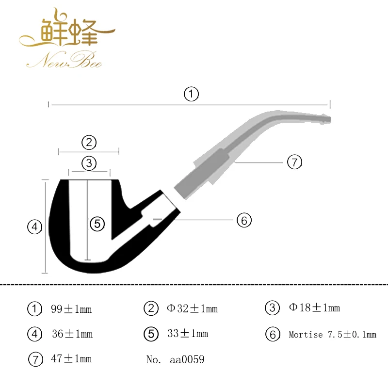 Набор инструментов NewBee деревянная курительная трубка 3 мм с фильтром изогнутая