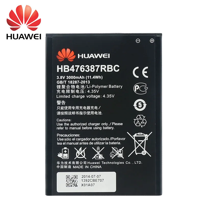 Оригинальный аккумулятор Huawei HB476387RBC 3000 мАч сменные батареи для телефона G750 B199 Honor