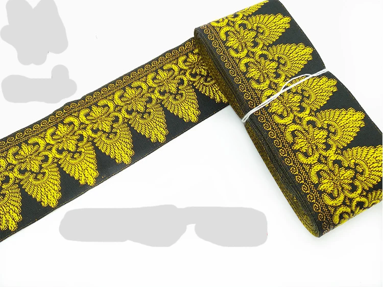 NEW 50MM 2"5CMX7Meter/lot High quality Polyester Woven Jacquard Ribbon High-grade black background gold thread embroidery totem
NEW 50MM 2"5CMX7Meter/lot High quality Polyester Woven Jacquard Ribbon High-grade black background gold thread embroidery totem