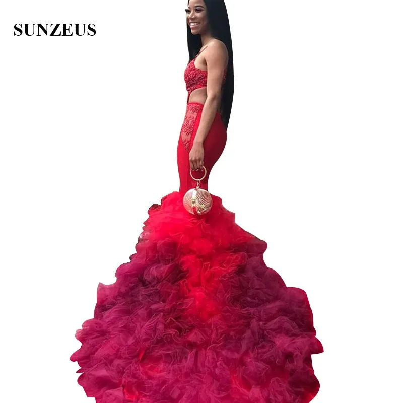 Mermaid Sweetheart Spaghetti Straps Prom Dress Sweep Train Ruffles Tulle Skirt Long Red Party Gowns Sexy Beaded Appliques Dress
Mermaid Sweetheart Spaghetti Straps Prom Dress Sweep Train Ruffles Tulle Skirt Long Red Party Gowns Sexy Beaded Appliques Dress