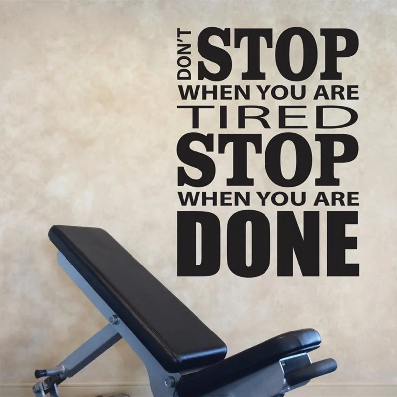 Home Gym Design Wall Decal Vinyl Sticker Motivation Quotes Don't Stop When You Are Tired Wall Decor Exercise Wall Sticker X301
Home Gym Design Wall Decal Vinyl Sticker Motivation Quotes Don't Stop When You Are Tired Wall Decor Exercise Wall Sticker X301