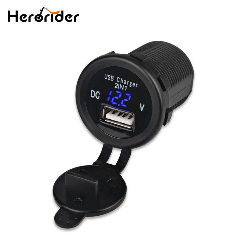 Herorider Waterproof 12V 2.1A USB Car Charger Motorcycle 2in1 USB Port Phone Charger Led voltmeter Adapter Car-Charger 12v
Herorider Waterproof 12V 2.1A USB Car Charger Motorcycle 2in1 USB Port Phone Charger Led voltmeter Adapter Car-Charger 12v