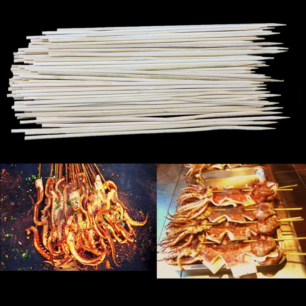 Бамбуковые шампуры для гриля Shish Kabob деревянные палочки инструменты барбекю 1