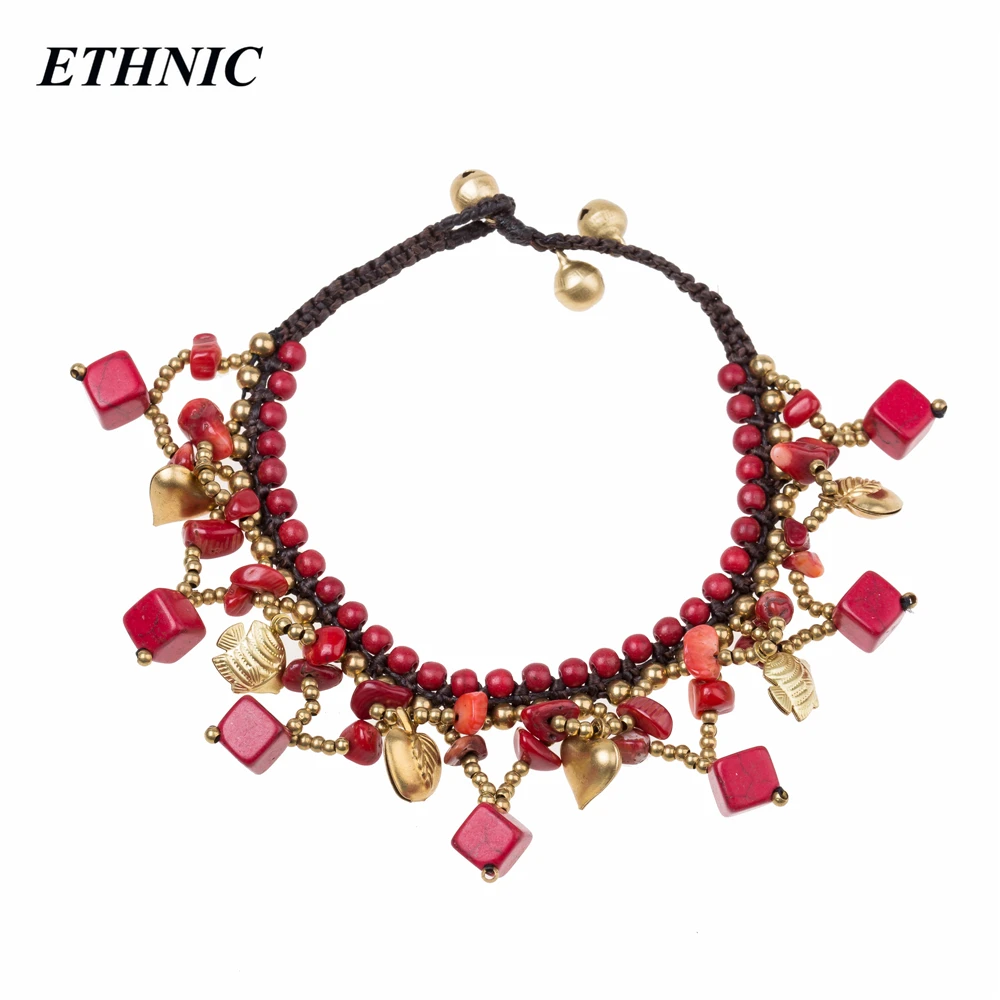 ETHNIC Vintage Handmade Red Square Charm Anklets for Women Beach Fashion Anklet Gold-color Beaded Chain On Foot
ETHNIC Vintage Handmade Red Square Charm Anklets for Women Beach Fashion Anklet Gold-color Beaded Chain On Foot