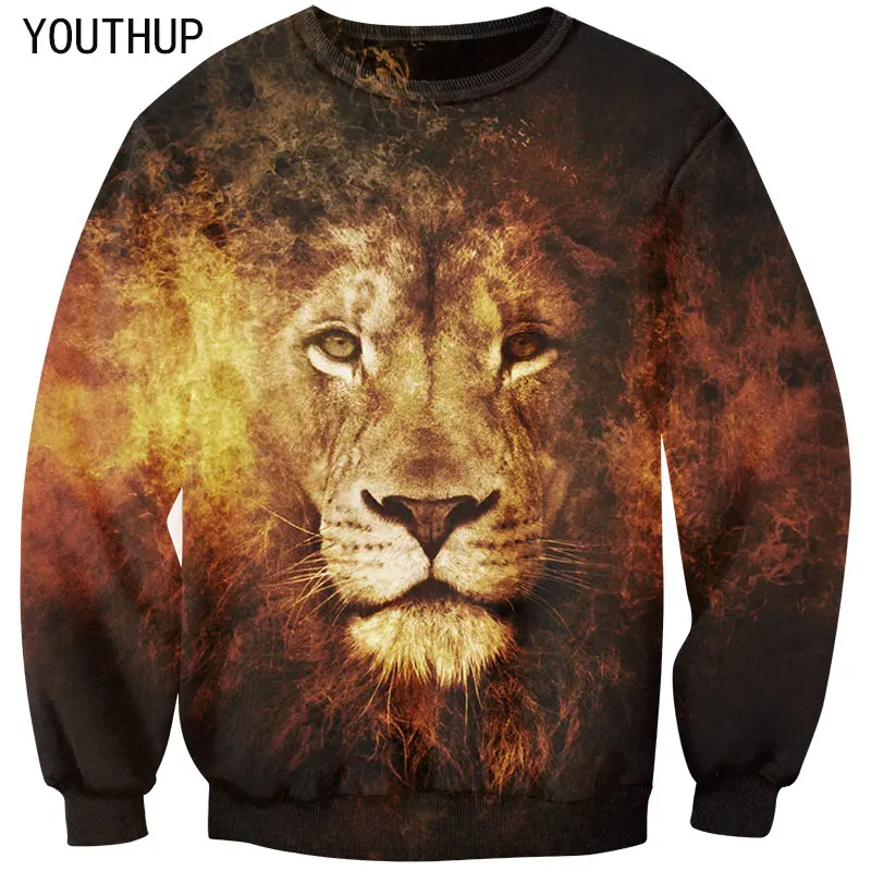 YOUTHUP Men Hoodies And Sweatshirts 3D Print Cool Lion Fire Long Sleeve O-Neck Pullover Hip Hop Outwear Men Tops Plus Size 5XL
YOUTHUP Men Hoodies And Sweatshirts 3D Print Cool Lion Fire Long Sleeve O-Neck Pullover Hip Hop Outwear Men Tops Plus Size 5XL