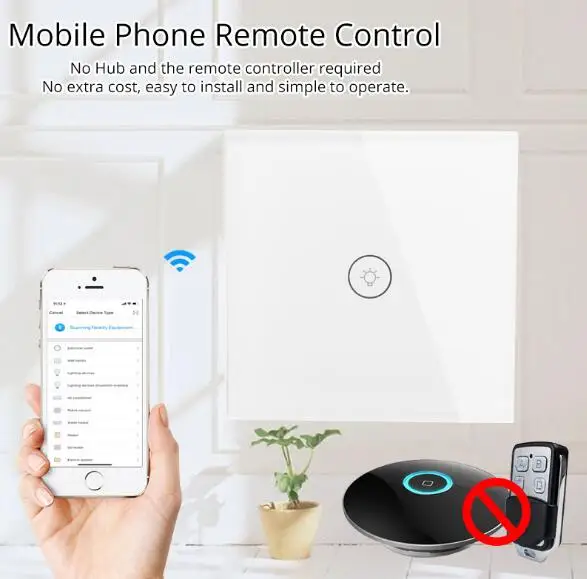 1PC 1 Portless Smart Switch WiFi Switch Wall Light APP / Touch control 86 Type Home Automation Control Wifi Smart Switch
1PC 1 Portless Smart Switch WiFi Switch Wall Light APP / Touch control 86 Type Home Automation Control Wifi Smart Switch