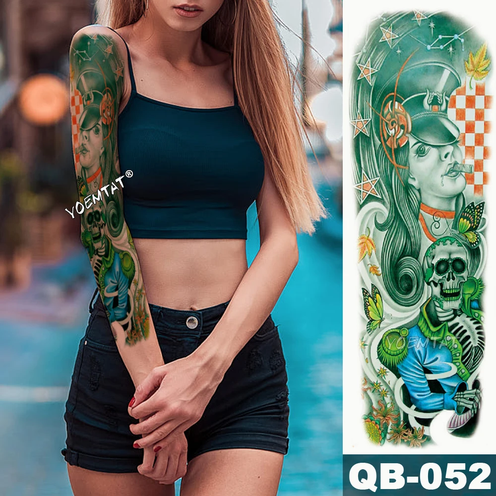 New 1 Piece Temporary Tattoo Sticker Music colonel Skull style Tattoo with Arm Body Art Big Sleeve Large Fake Tattoo Sticker
New 1 Piece Temporary Tattoo Sticker Music colonel Skull style Tattoo with Arm Body Art Big Sleeve Large Fake Tattoo Sticker