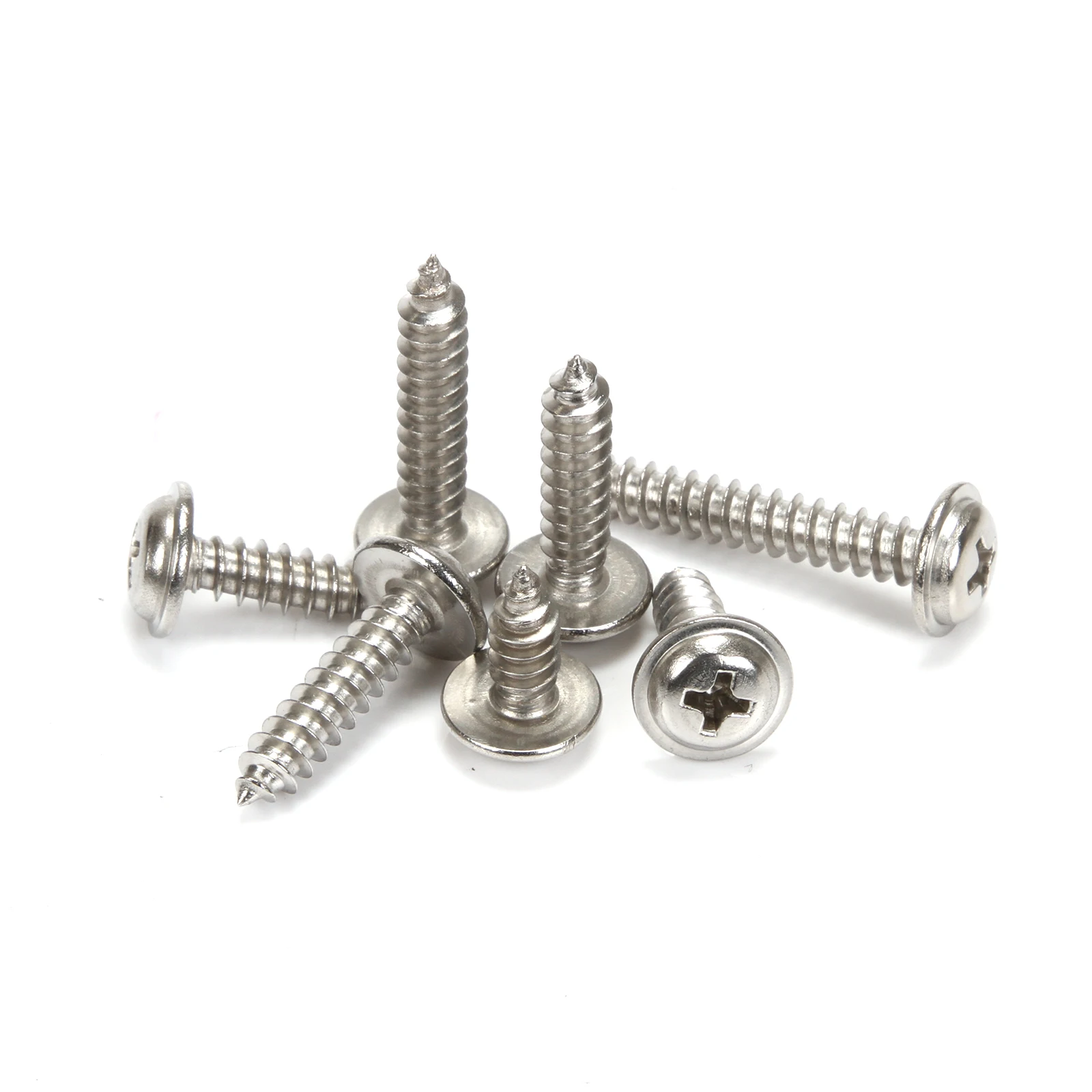 100pcs 304 Stainleess Steel Self-tapping Screw Cross Round Head M3 M4 M5 Pan Head Padded Screws With Collar Pad Washer
100pcs 304 Stainleess Steel Self-tapping Screw Cross Round Head M3 M4 M5 Pan Head Padded Screws With Collar Pad Washer