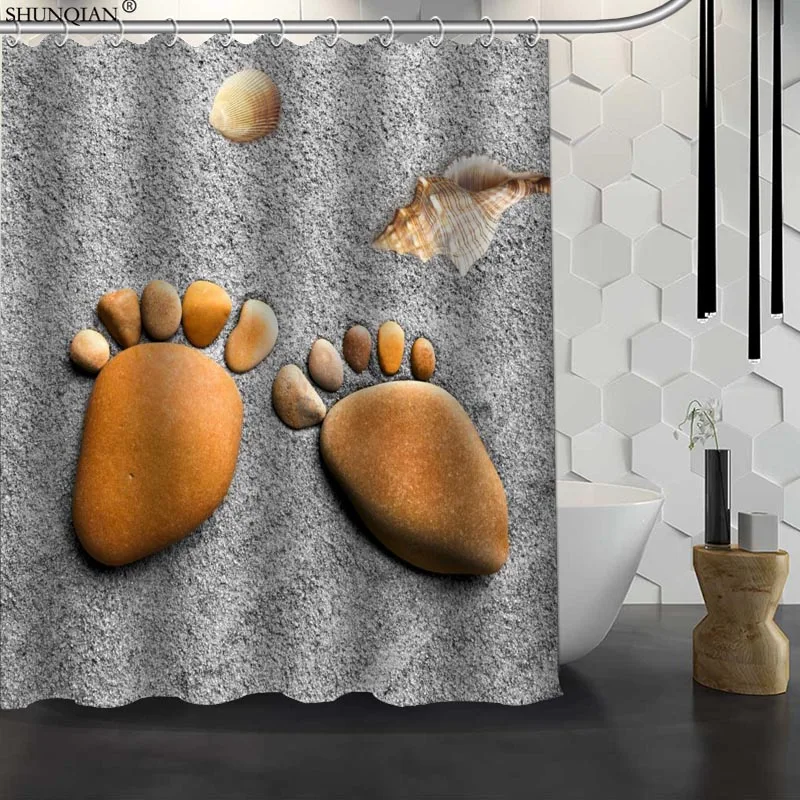 New Foot Pattern Custom Shower Curtain Waterproof Fabric Bath Curtain Polyester Fabric Bathroom Curtain 18-4.11
New Foot Pattern Custom Shower Curtain Waterproof Fabric Bath Curtain Polyester Fabric Bathroom Curtain 18-4.11