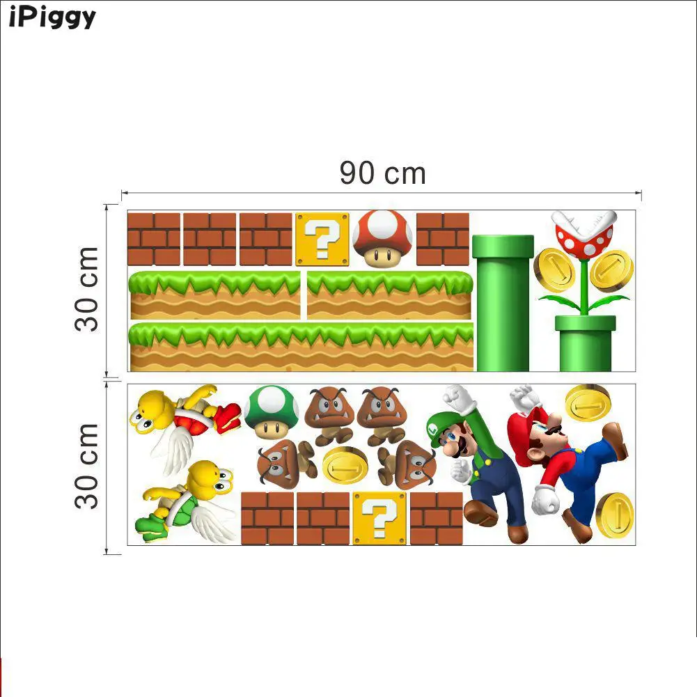 Наклейки на стену Super Mario нетоксичные наклейки для мальчиков и детей дома спальни