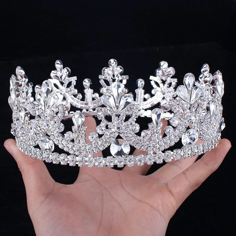 

Royal Crystal Rhinestone Princess Wedding Tiaras Crowns Girl Women Pageant Prom Crown Bridal Hairband Hair Accessories