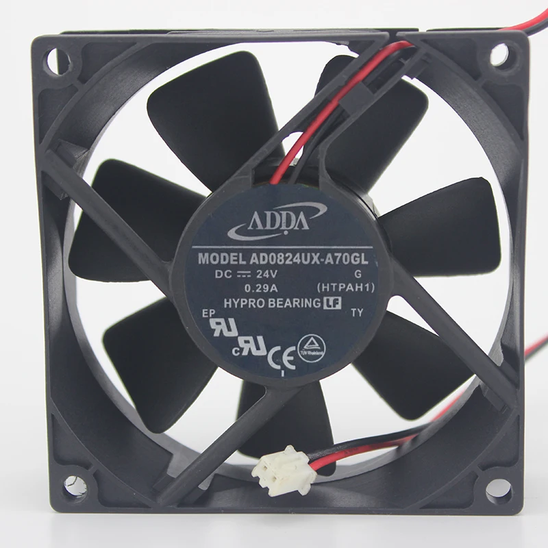 ADDA AD0824UX-A70GL 8025 80*80*25mm DC 24V 0.29A server inverter axial cooling fan
ADDA AD0824UX-A70GL 8025 80*80*25mm DC 24V 0.29A server inverter axial cooling fan