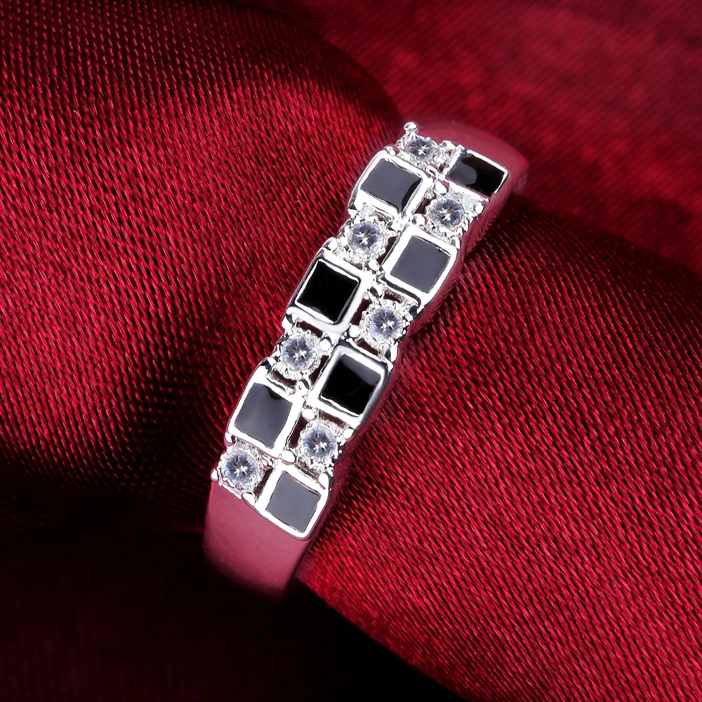 New Noble Fashion Silver Color Black Square Cubic Zircon Ring Luxury Round Cut Cz Cocktail Party Ring Brand Jewelry For Women
New Noble Fashion Silver Color Black Square Cubic Zircon Ring Luxury Round Cut Cz Cocktail Party Ring Brand Jewelry For Women