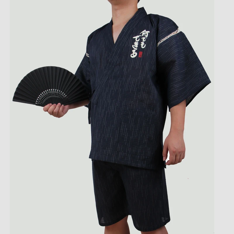 2018 Men 95% Cotton Yukata Kimono Suit Men Japan Traditional Breathable Pajamas set Summer Bathrobe with shorts A52505
2018 Men 95% Cotton Yukata Kimono Suit Men Japan Traditional Breathable Pajamas set Summer Bathrobe with shorts A52505