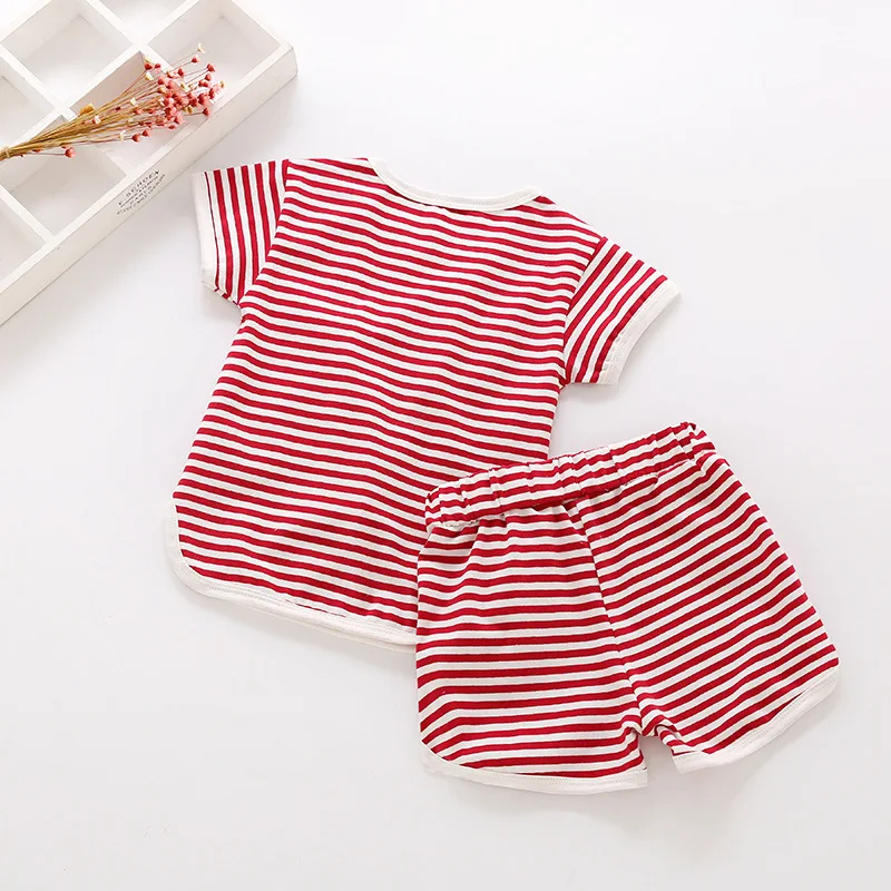 Baby Boy Clothing Set Summer Children Tracksuits for Girls Striped Letter T-shirt Tops +Shorts 2pcs Outfits Toddler Boys Clothes
Baby Boy Clothing Set Summer Children Tracksuits for Girls Striped Letter T-shirt Tops +Shorts 2pcs Outfits Toddler Boys Clothes