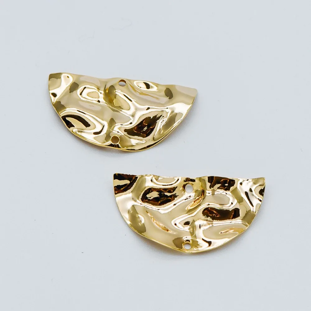10pcs Hammered Semicircle Charm Connectors 30x15mm, Polished Gold Pendants with 2 Holes (GB-434)
10pcs Hammered Semicircle Charm Connectors 30x15mm, Polished Gold Pendants with 2 Holes (GB-434)