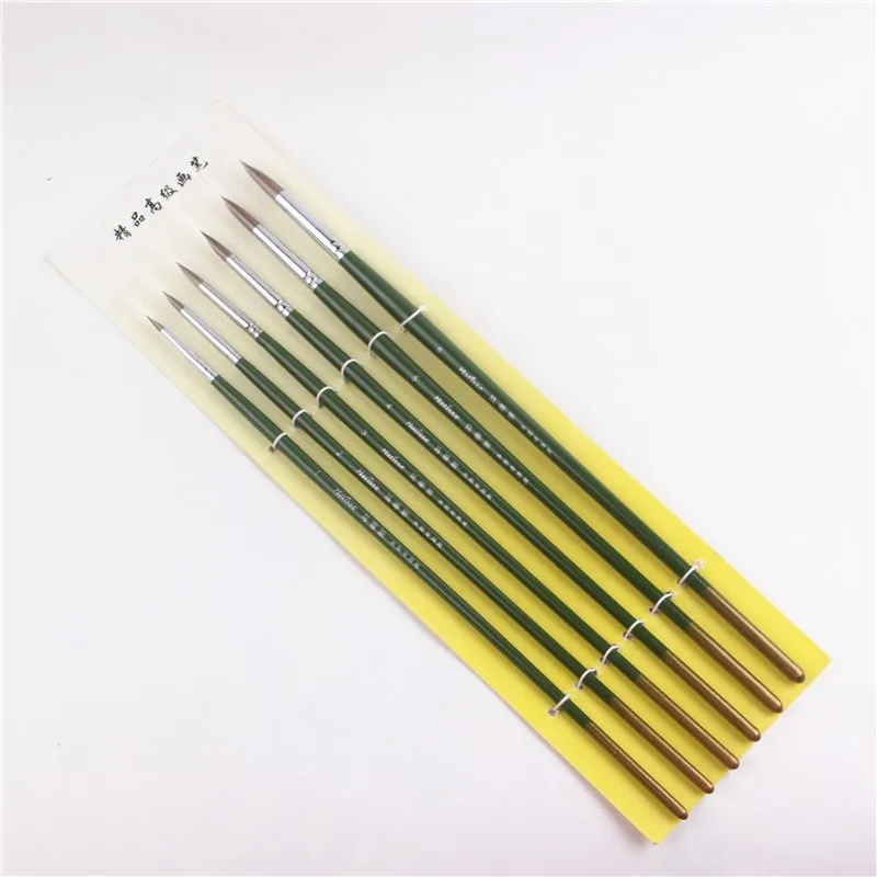 6pcs/set weasel hair Green long rod oil painting brush head tip gouache watercolor painting Art painting supplies students
6pcs/set weasel hair Green long rod oil painting brush head tip gouache watercolor painting Art painting supplies students