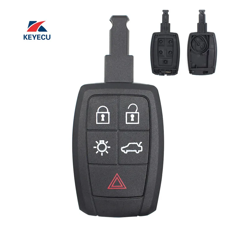 Запасной чехол KEYECU для автомобильного ключа 5 кнопок Volvo C30 C70 S40 V50 2008 2011 FCC ID: