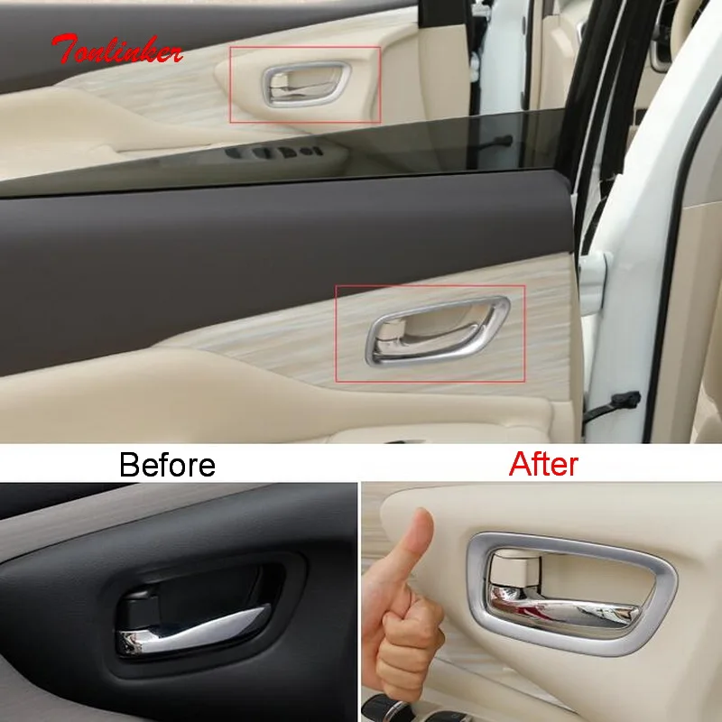 Tonlinker Interior Car door Handle Cover Stickers for Nissan Murano 2015-19 Car styling 4 PCS ABS/Stainles steel Cover sticker
Tonlinker Interior Car door Handle Cover Stickers for Nissan Murano 2015-19 Car styling 4 PCS ABS/Stainles steel Cover sticker