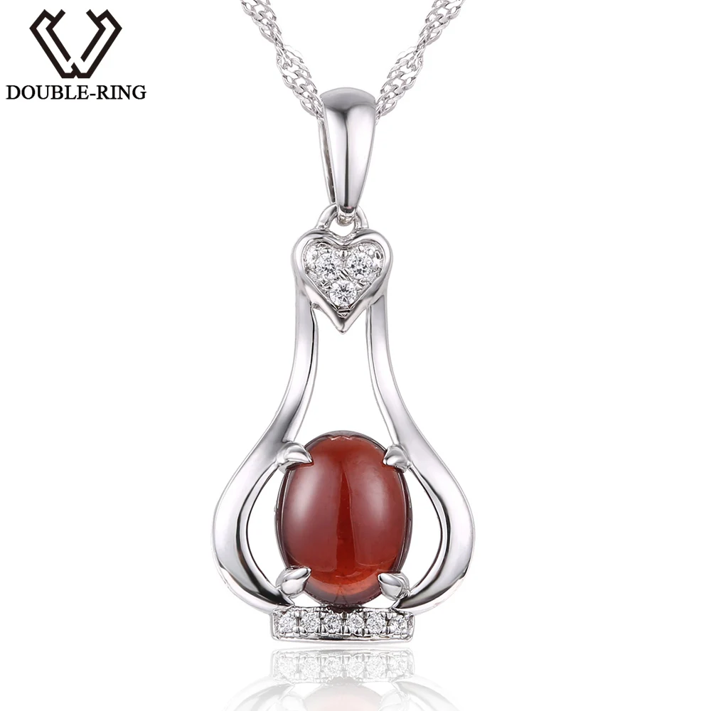 DOUBLE-R 2.2ct Oval Red Natural Garnet Pendant For Women Silver 925 Necklace with Chain Brand Jewelry Female Mother's Day Gift
DOUBLE-R 2.2ct Oval Red Natural Garnet Pendant For Women Silver 925 Necklace with Chain Brand Jewelry Female Mother's Day Gift