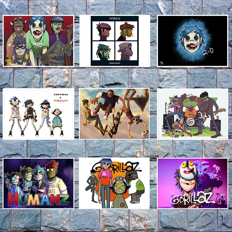 Постер Gorillaz с прозрачным изображением настенные наклейки для украшения дома