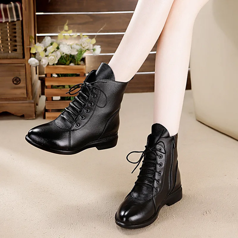Women Wedge Ankle Boots Genuine Leather woman Shoes autumn Winter 2018 Women Snow Boots Heels Zip Platform Motorcycle Lady Shoes
Women Wedge Ankle Boots Genuine Leather woman Shoes autumn Winter 2018 Women Snow Boots Heels Zip Platform Motorcycle Lady Shoes