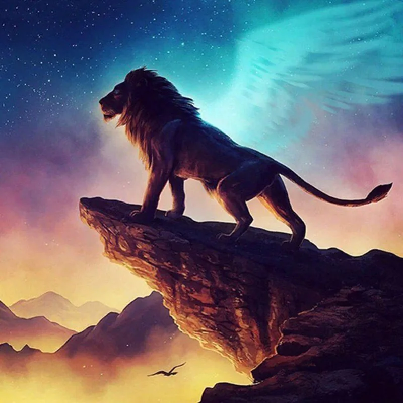 Cross Stitch Diamond Embroidery Animal "Lion King Series" Patterns Full DIY 5D Painting Rhinestones Mosaic Decoration GT | Дом и сад