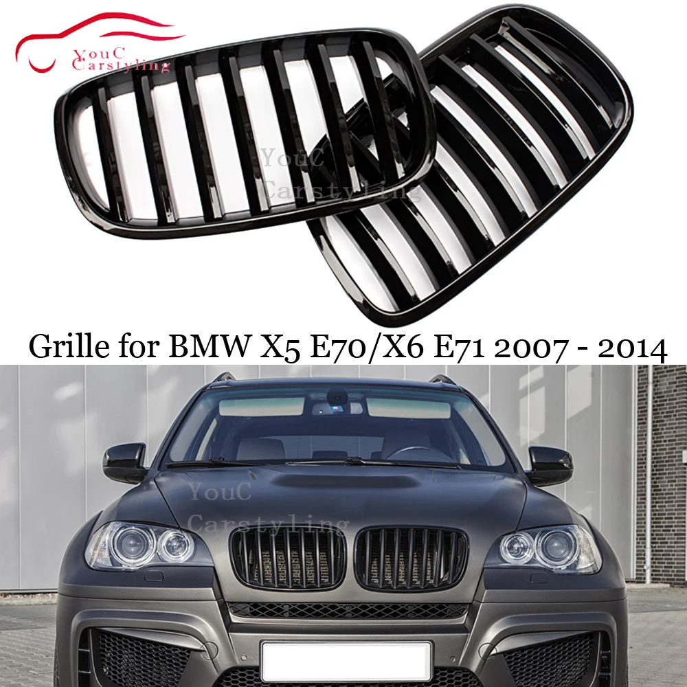 1-Slat/ 2-Slat ABS Carbon Fiber Front Kidney Grille for BMW X5 E70 X6 E71 2007 - 2014 Gloss Black M Color Racing Grills
1-Slat/ 2-Slat ABS Carbon Fiber Front Kidney Grille for BMW X5 E70 X6 E71 2007 - 2014 Gloss Black M Color Racing Grills