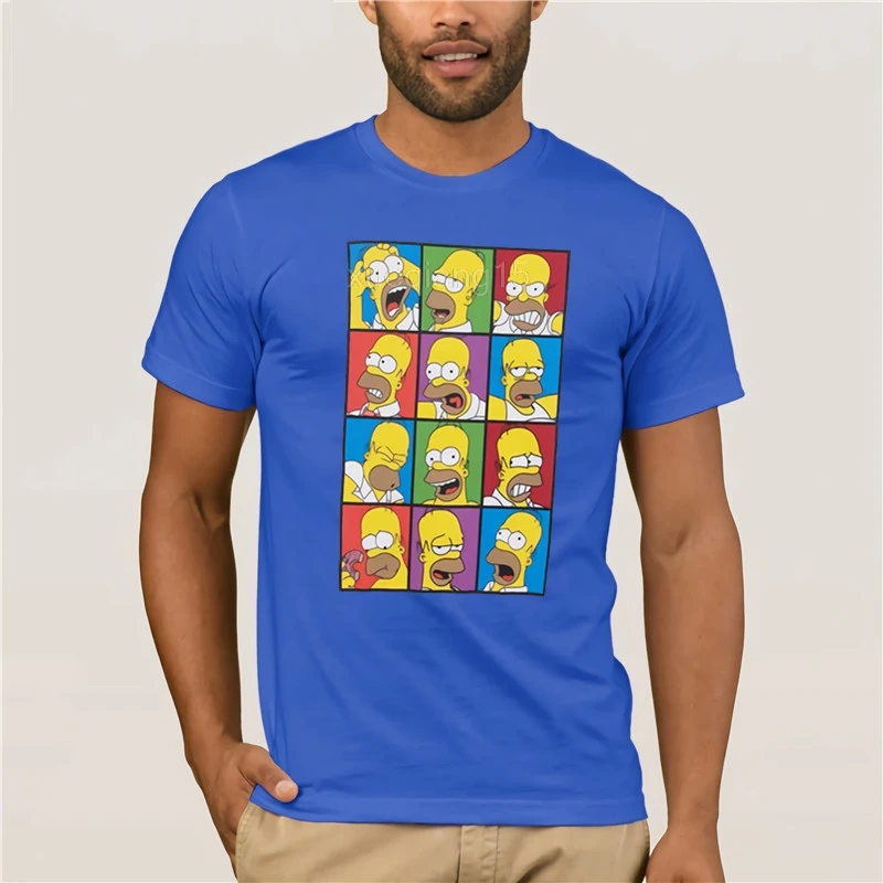 Симпсоны Гомер знаменитые лица мультфильм ТВ шоу взрослая Футболка Tee | Мужская