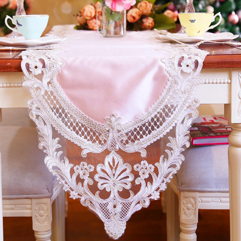 NEW LOVELY Princess style Home cloth European white/pink Lace embroidery tablerunner tablecloth
NEW LOVELY Princess style Home cloth European white/pink Lace embroidery tablerunner tablecloth