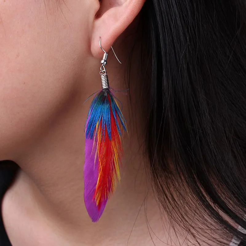 Boho Style Handmade Elegant Feather Drop Earings Lady Earing Accessories Vintage Style Long Feather Earrings For Women Jewelry
Boho Style Handmade Elegant Feather Drop Earings Lady Earing Accessories Vintage Style Long Feather Earrings For Women Jewelry