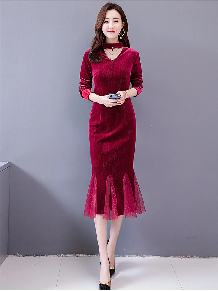 Joker Women's 2019 Spring New Gold Velvet Fashion Elegant Slim High Waist Ruffled Long Sleeve Dress
Joker Women's 2019 Spring New Gold Velvet Fashion Elegant Slim High Waist Ruffled Long Sleeve Dress