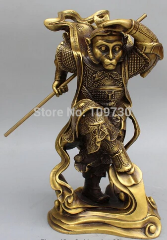 Fast shipping 13" Chinese Bronze Buddhism Sun WuKong Monkey King golden cudgel Buddha Statue 32cm
Fast shipping 13" Chinese Bronze Buddhism Sun WuKong Monkey King golden cudgel Buddha Statue 32cm