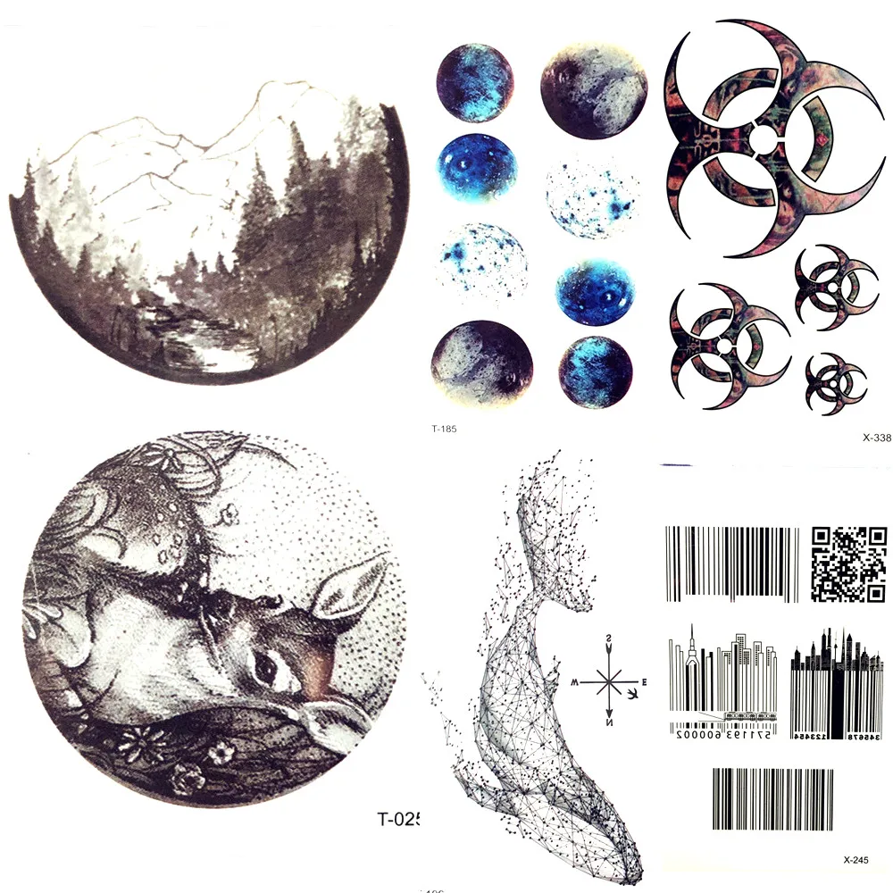 Summer Black Moon Mountain Deer Tattoo Stickers Waterproof Women Makeup Planets Temporary Tattoos Men Body Arm Art Tatoos Ankle
Summer Black Moon Mountain Deer Tattoo Stickers Waterproof Women Makeup Planets Temporary Tattoos Men Body Arm Art Tatoos Ankle