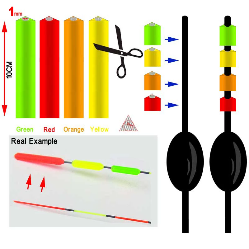 Bimoo 4PCS for1mm Fishing Float Tip Signal Maganify Bright Color Triangle Tube 1mm Inner Diameter Erect Slim Long Floating Float
Bimoo 4PCS for1mm Fishing Float Tip Signal Maganify Bright Color Triangle Tube 1mm Inner Diameter Erect Slim Long Floating Float