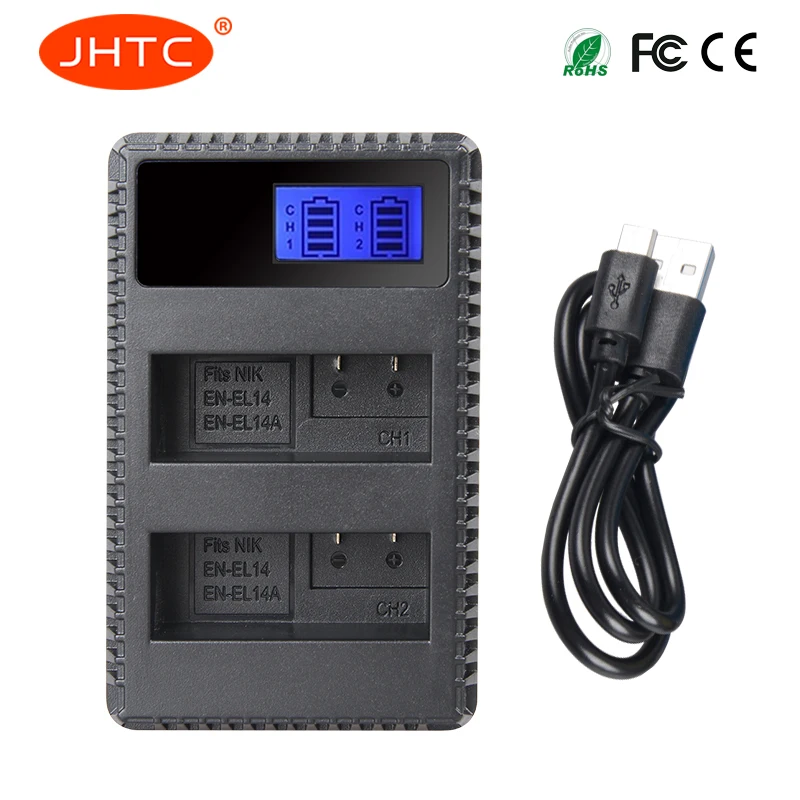JHTC EN EL14 EL14A аккумуляторная батарея зарядное устройство пакет светодиодный
