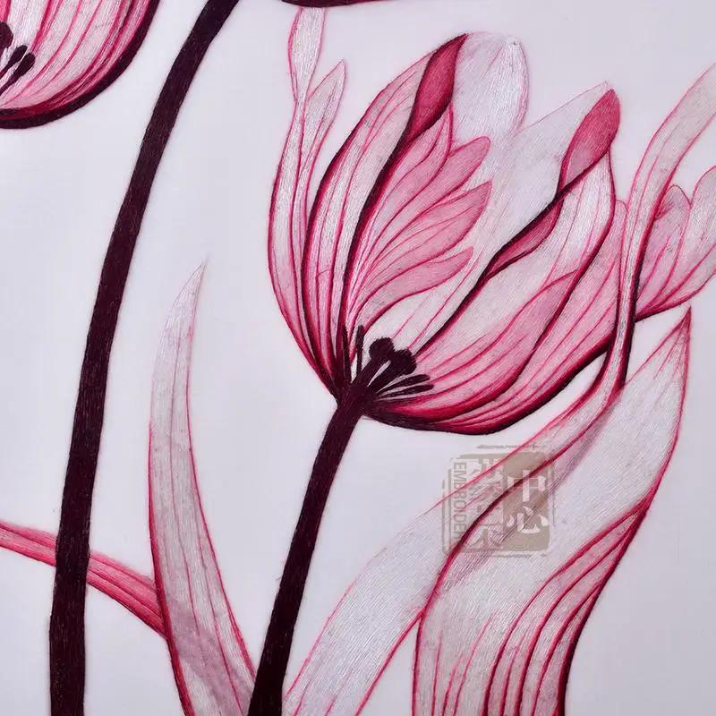 Suzhou embroidery 1-4 silk fine pure hand made embroidery decoration painting tulips
Suzhou embroidery 1-4 silk fine pure hand made embroidery decoration painting tulips