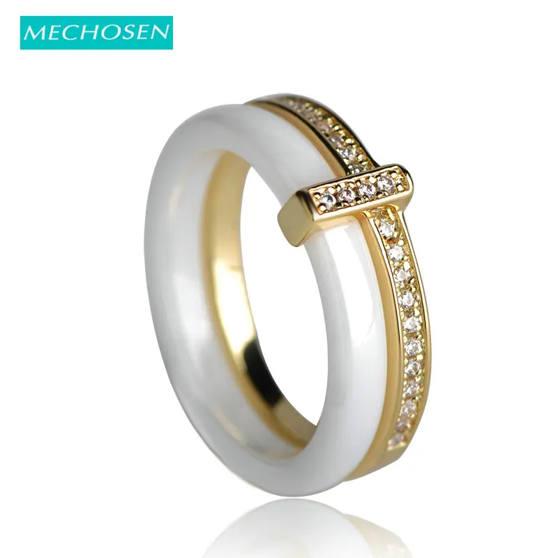 MECHOSEN Shining Ceramic Rings CZ Zircon Prong Setting Crystal Copper Anillo Double Thin Aros Ceramic Anel Masculino Accessories
MECHOSEN Shining Ceramic Rings CZ Zircon Prong Setting Crystal Copper Anillo Double Thin Aros Ceramic Anel Masculino Accessories