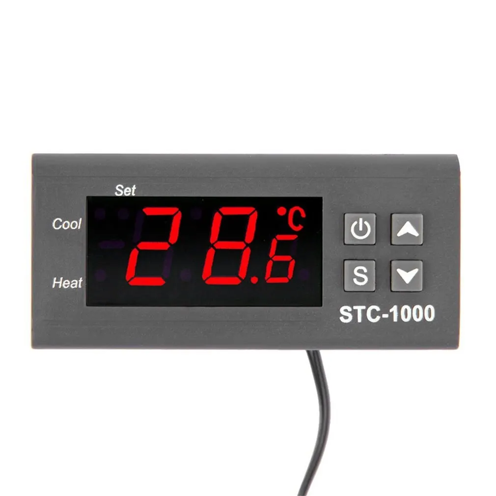 Черный цифровой STC-1000 12 В/24 В 110-220 высококлассный температурный контроллер