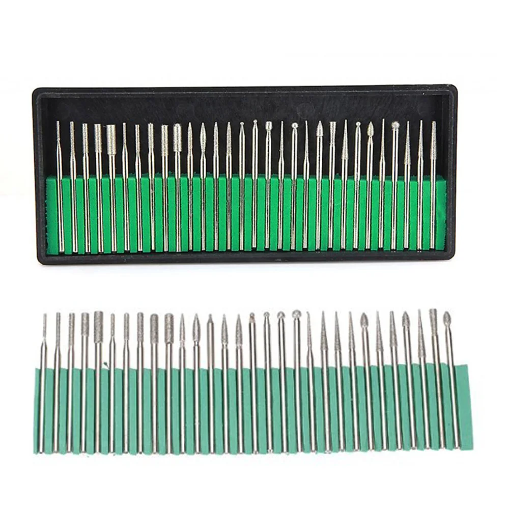 60PCS Diamond Burrs Drill Bit Set Drill Glass Gemstone Metal Shells Nails Lapidary for Dremel Craftsman Rotary Tool
60PCS Diamond Burrs Drill Bit Set Drill Glass Gemstone Metal Shells Nails Lapidary for Dremel Craftsman Rotary Tool